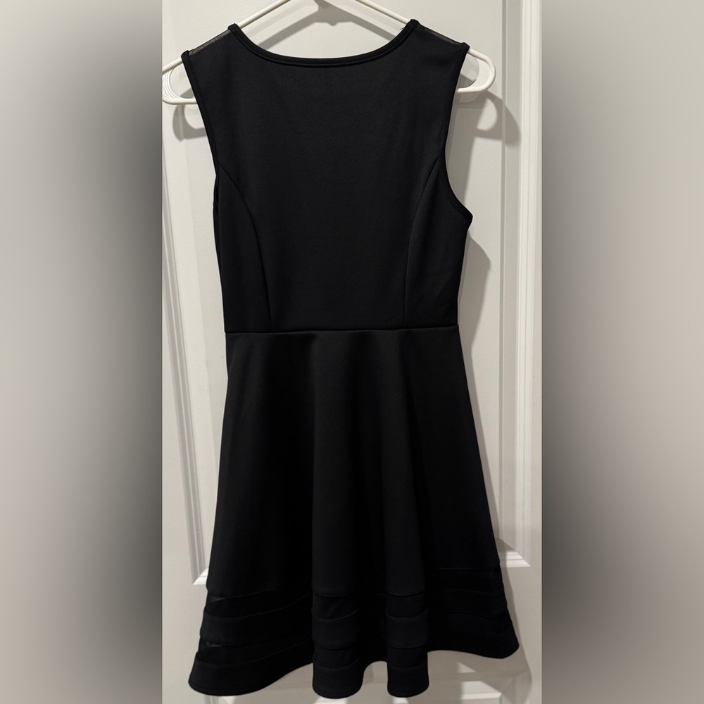 Lulus Black Mesh Trim Fit & Flare Sleeveless Cocktail Dress XS - Picture 9 of 9